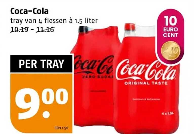 Coca-Cola tray van 4 flessen à 1.5 liter