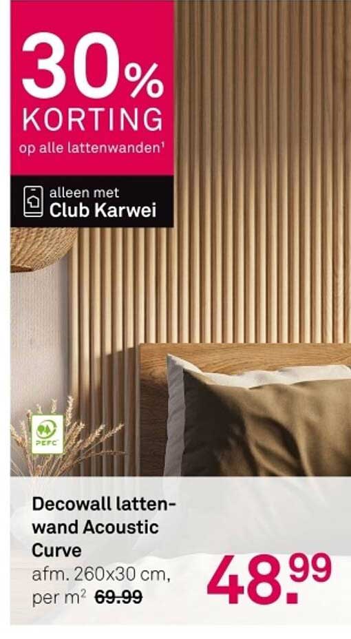 Decowall lattenwand Acoustic Curve