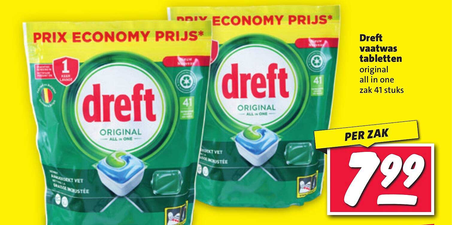 Dreft vaatwas tabletten original all in one zak 41 stuks