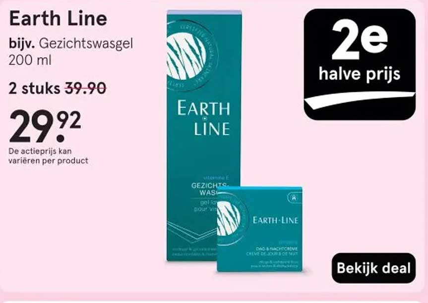 Earth Line Gezichtswasgel 200 ml - 2 stuks voor 29,92