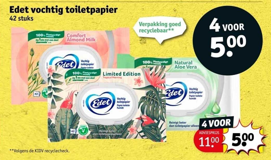 Edet vochtig toiletpapier 42 stuks