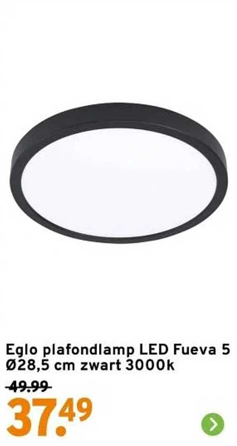 Eglo plafondlamp LED Fueva 5 Ø28,5 cm zwart 3000k