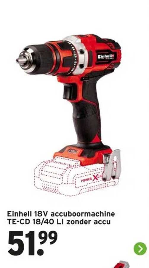 Einhell 18V accuboor machine TE-CD 18/40 LI zonder accu