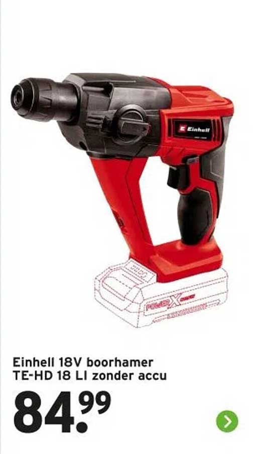 Einhell 18V boorhamer TE-HD 18 LI zonder accu