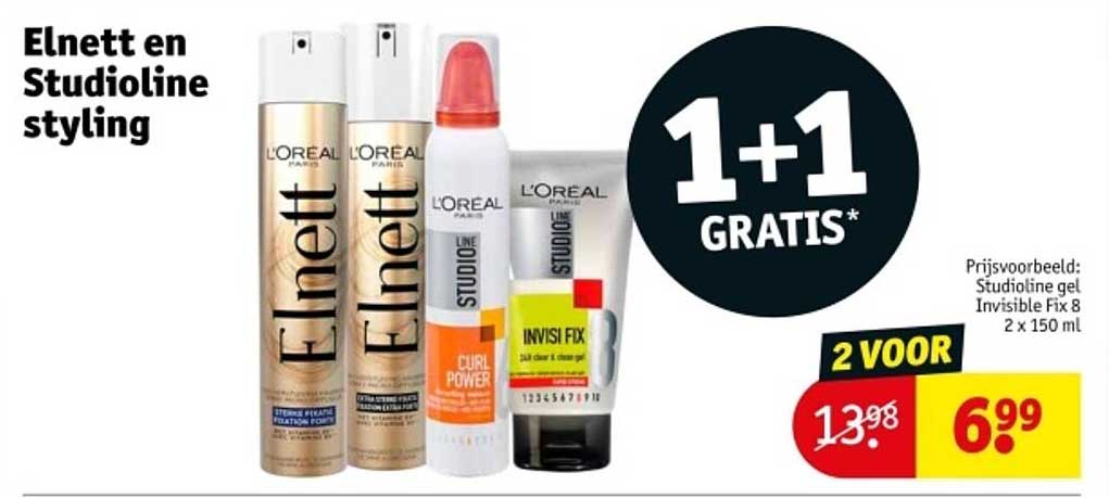 Elnett en Studioline styling 1 + 1 GRATIS