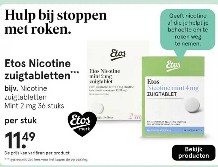 Etos Nicotine zuigtabletten