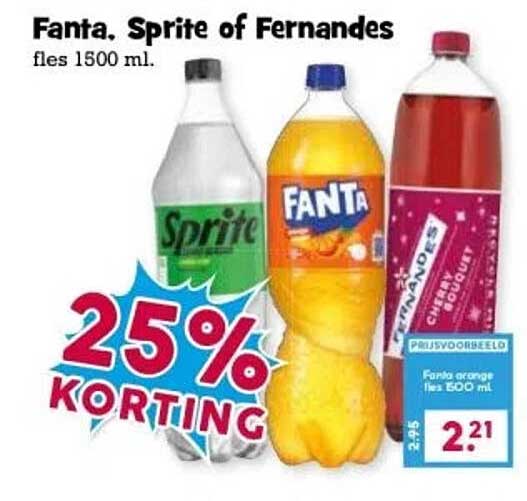 Fanta, Sprite of Fernandes fles 1500 ml.