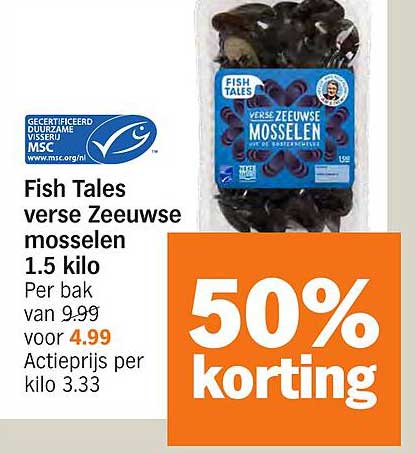 Fish Tales verse Zeeuwse mosselen 1.5 kilo