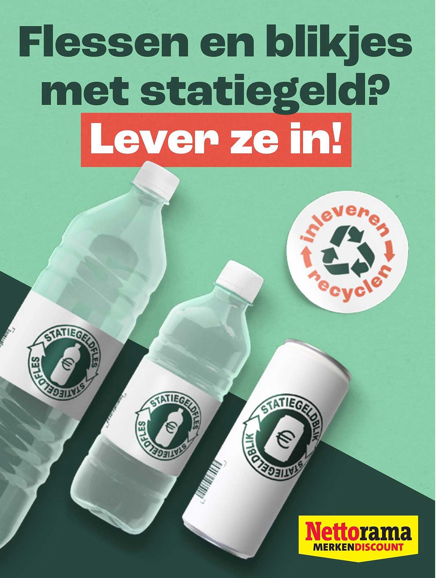 Flessen en blikken met statiegeld? Lever ze in!