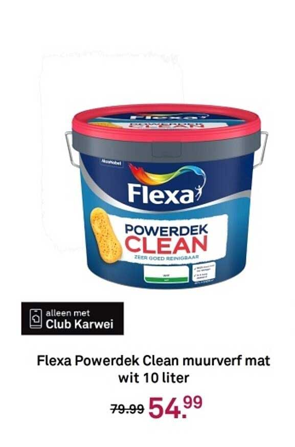 Flexa Powerdek Clean muurverf mat wit 10 liter