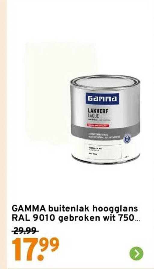 GAMMA buitenlak hoogglans RAL 9010 gebroken wit 750ml
