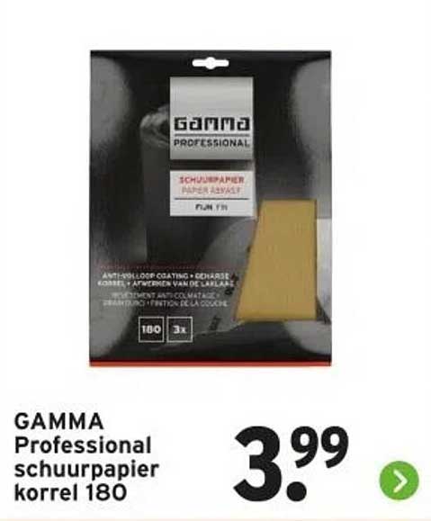 GAMMA Professional schuurpapier korrel 180