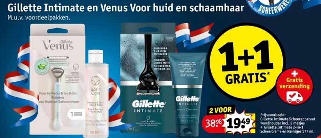 Gillette Intimate en Venus Voor huid en schaamhaar
