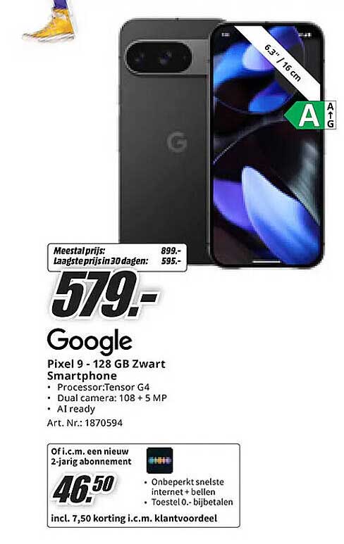 Google Pixel 9 - 128 GB Zwart Smartphone