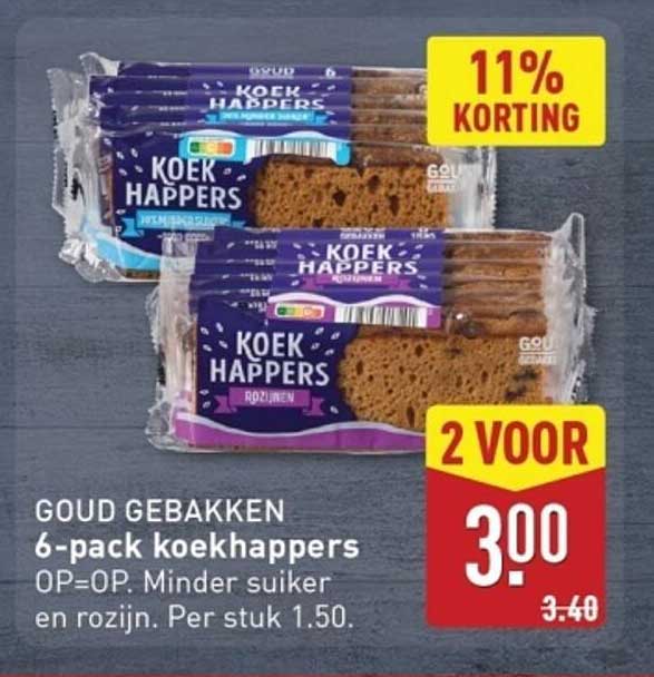 Goud Gebakken 6-pack koekhappers