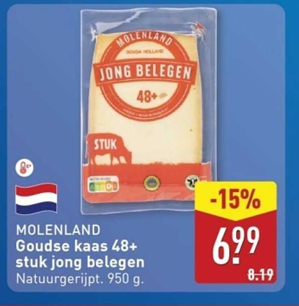 Goudse kaas 48+ stuk jong belegen