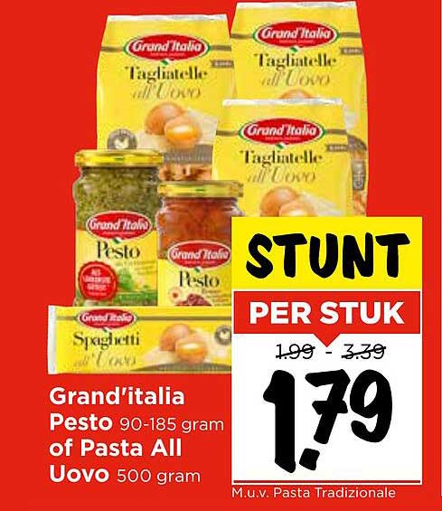 Grand'Italia Pesto 90-185 gram of Pasta All Uovo 500 gram