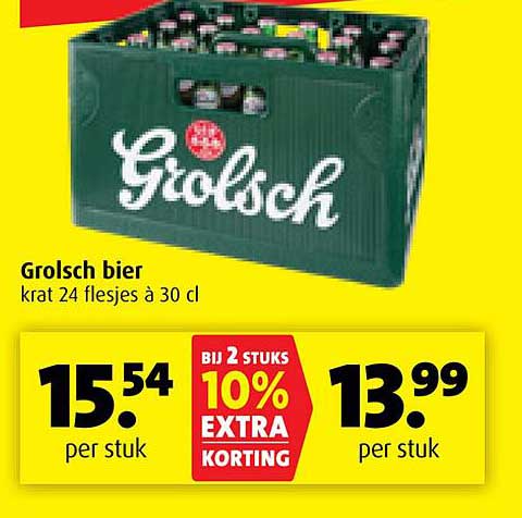 Grolsch bier krat 24 flesjes à 30 cl