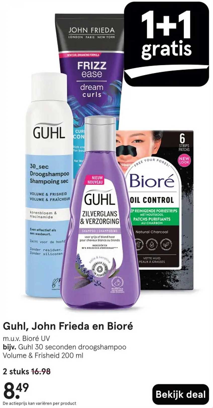 Guhl, John Frieda en Bioré m.u.v. Bioré UV bijv. Guhl 30 seconden droogshampoo Volume & Frisseheid 200 ml