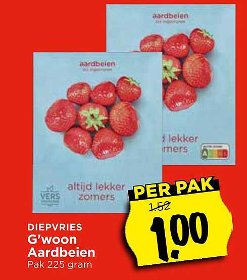 G'woon Aardbeien 225 gram