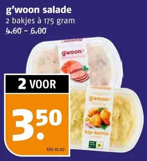 g'woon salade 2 bakjes à 175 gram