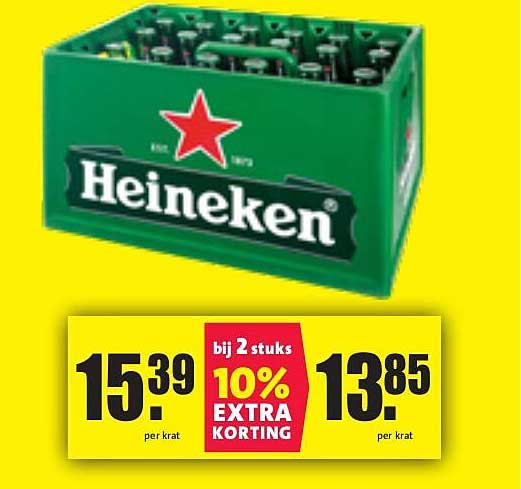 Heineken krat - 10% EXTRA KORTING bij 2 stuks