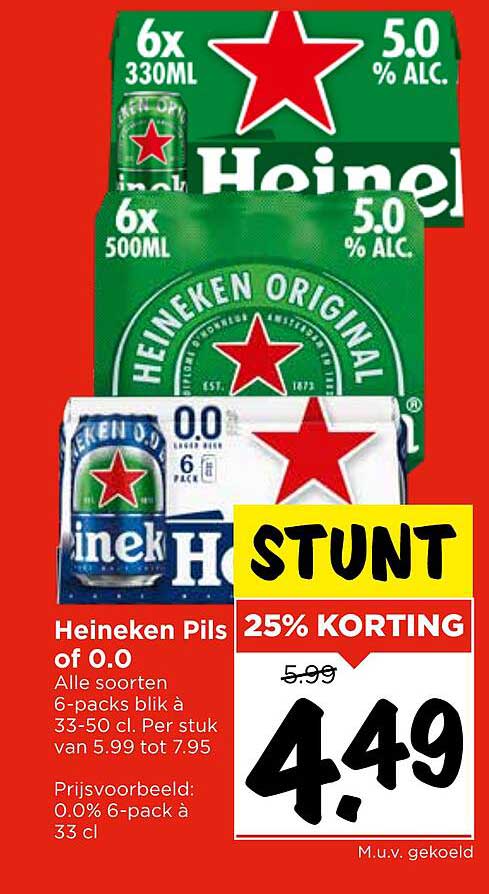Heineken Pils of 0.0 - 6-packs