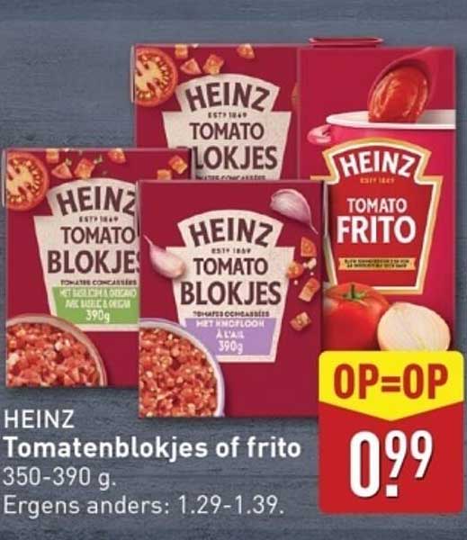 HEINZ Tomatenblokjes of frito 350-390 g