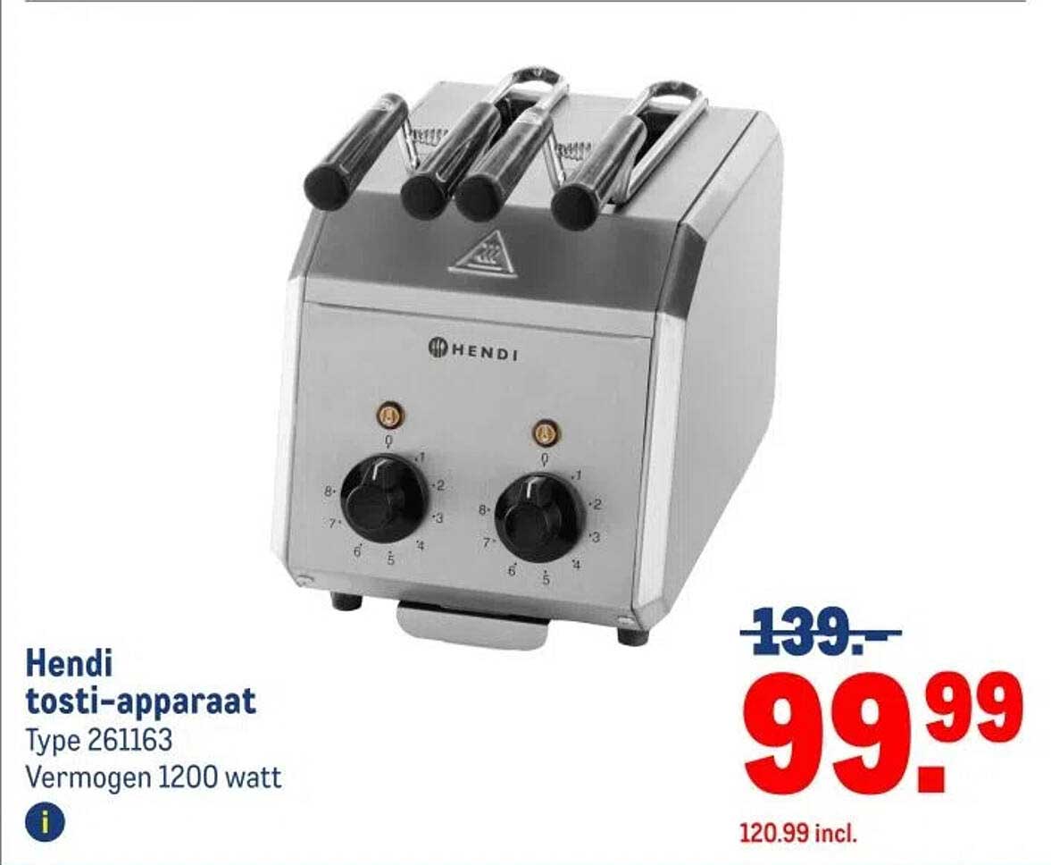 Hendi tosti-apparaat