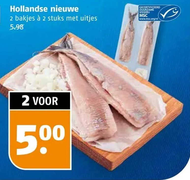 Hollandse nieuwe 2 bakjes à 2 stuks met uitjes