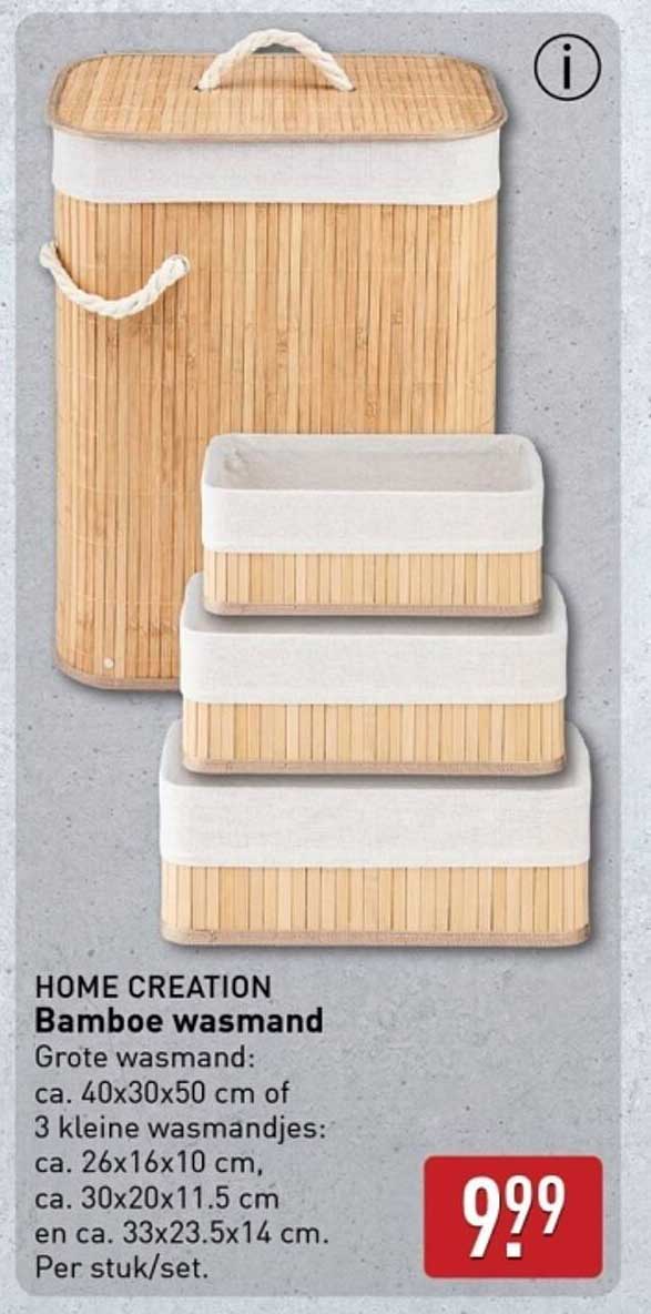 HOME CREATION Bamboe wasmand