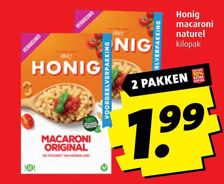 Honig macaroni naturel kilopak