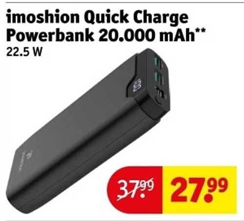 imoshion Quick Charge Powerbank 20.000 mAh**