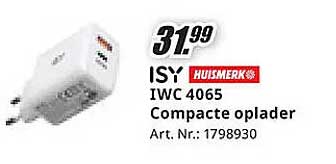 ISY IWC 4065 Compacte oplader