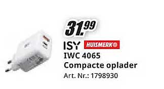 ISY IWC 4065 Compacte oplader