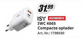 ISY IWC 4065 Compacte oplader