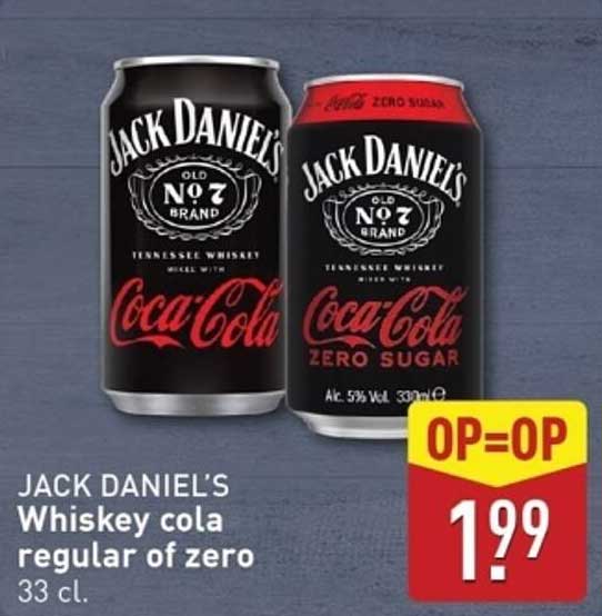 JACK DANIEL’S Whiskey cola regular of zero 33 cl.