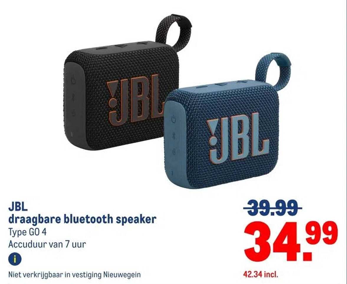 JBL draagbare bluetooth speaker Type GO 4