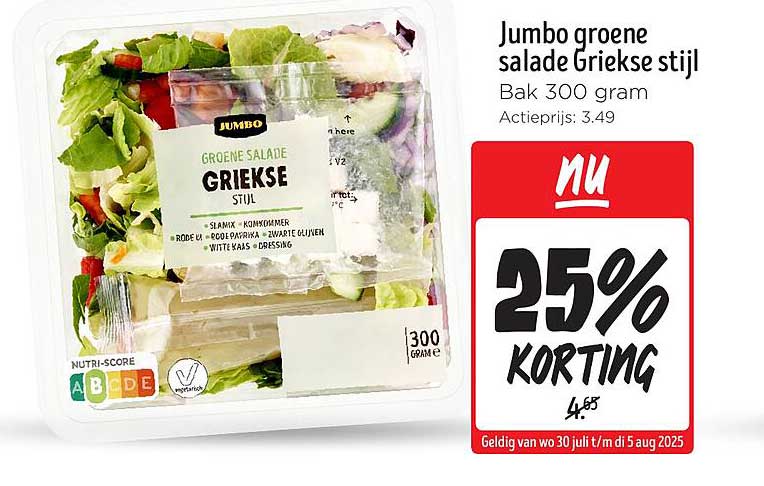Jumbo groene salade Griekse stijl