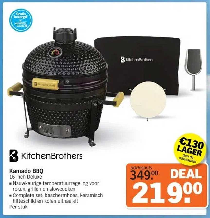 Kamado BBQ 16 inch Deluxe