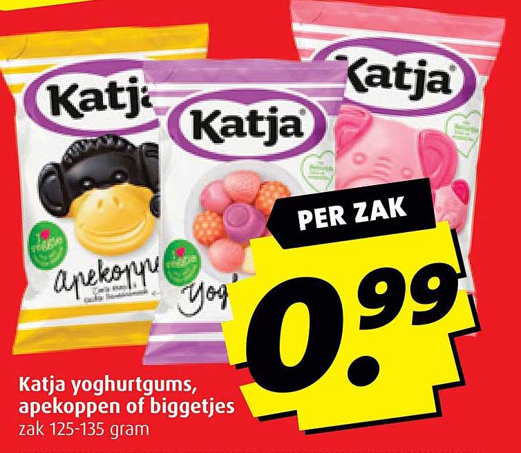 Katja yoghurtgums, apekoppen of biggetjes