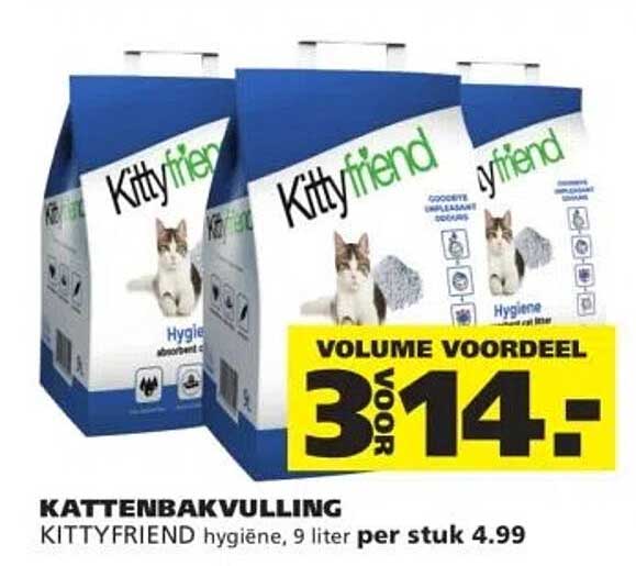 KATTENBAKVULLING KITTYFRIEND hygiëne, 9 liter per stuk 4.99