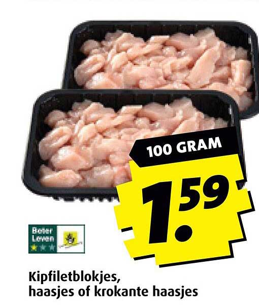 Kipfiletblokjes, haasjes of krokante haasjes