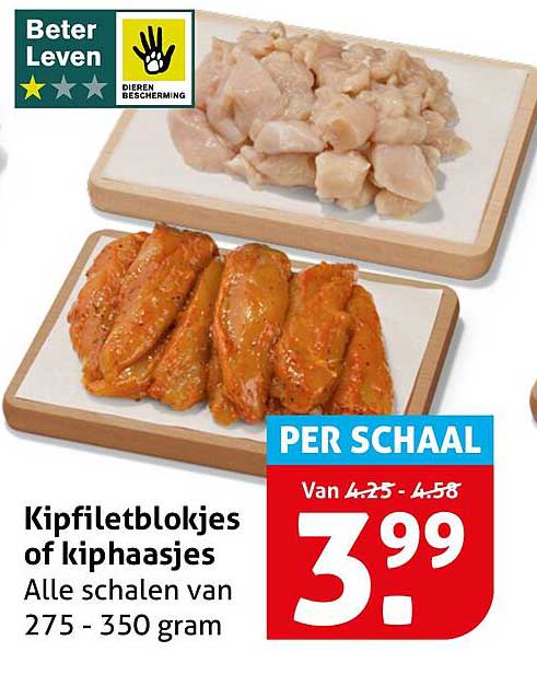 Kipfiletblokjes of kipschaasjes
