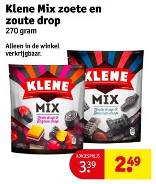 Klene Mix zoete en zoute drop 270 gram