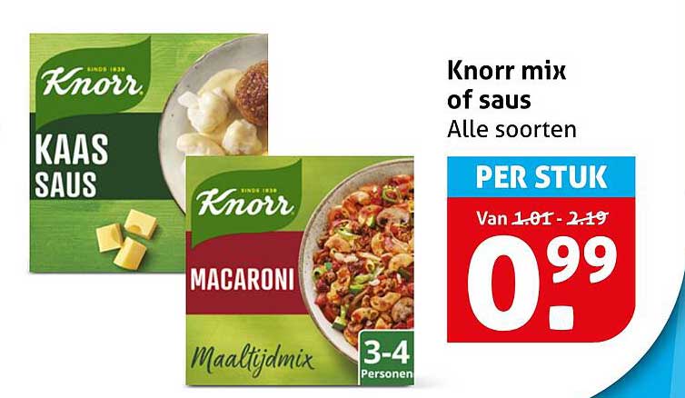 Knorr mix of saus Alle soorten