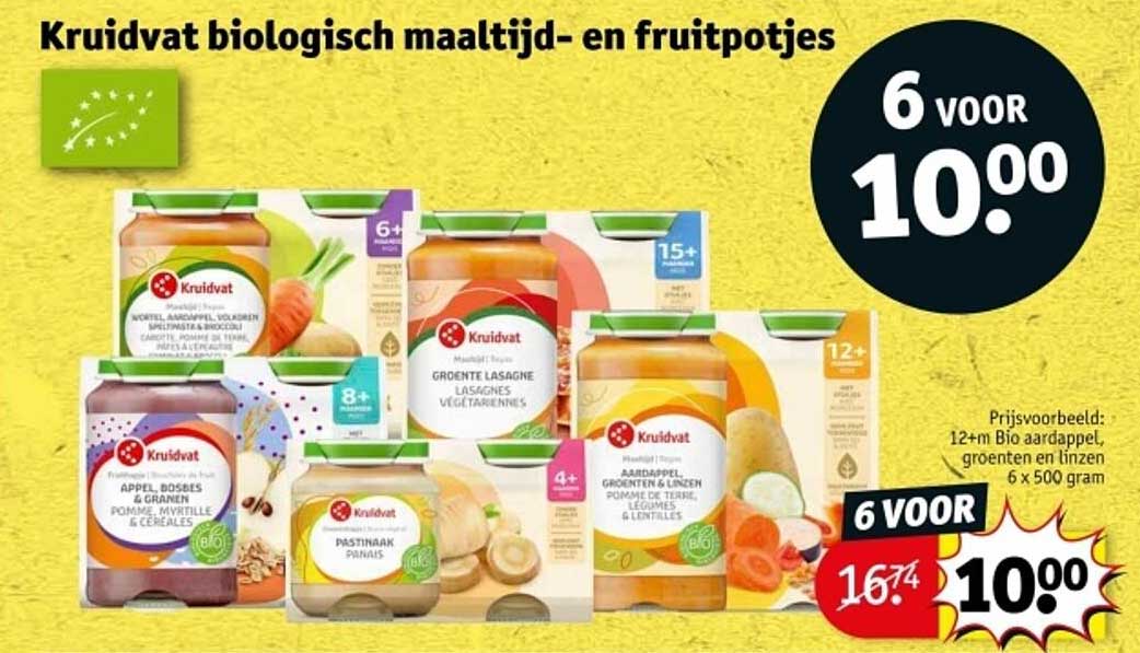 Kruidvat biologisch maaltijd- en fruitpotjes