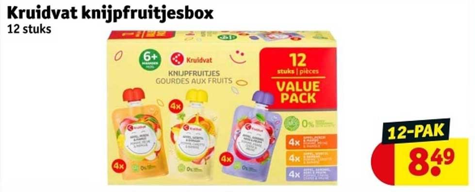 Kruidvat knijpfruitjesbox 12 stuks