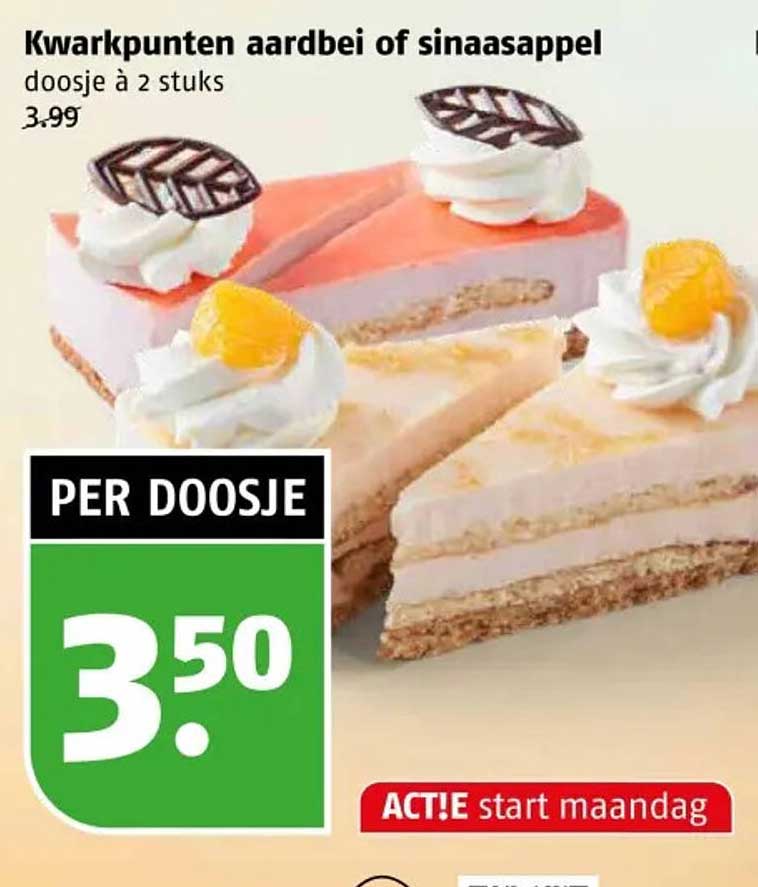 Kwarkpunten aardbei of sinaasappel doosje à 2 stuks