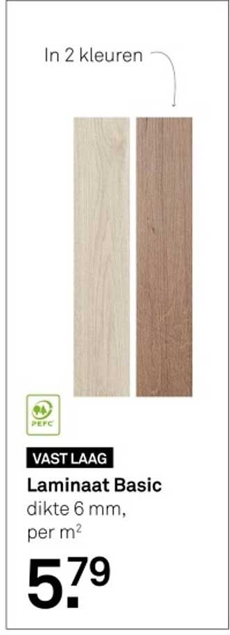 Laminaat Basic dikte 6 mm, per m²